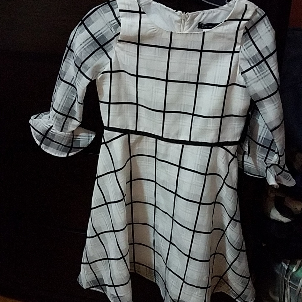 Little girl black&white dress, new with tag